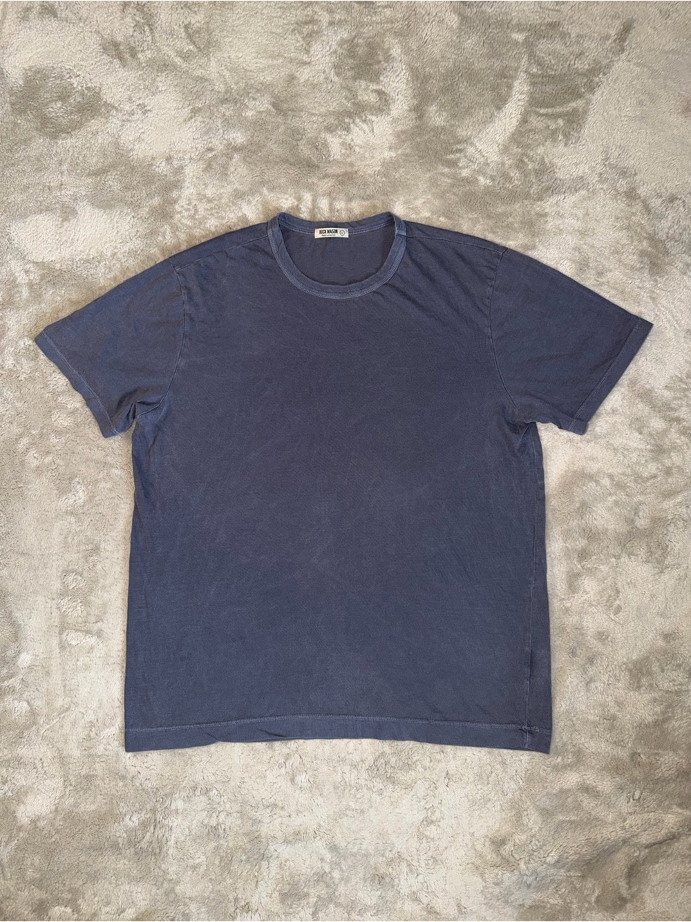 Buck Mason Slub Short Sleeve Classic Cotton T-Shirt Men’s Large Blue